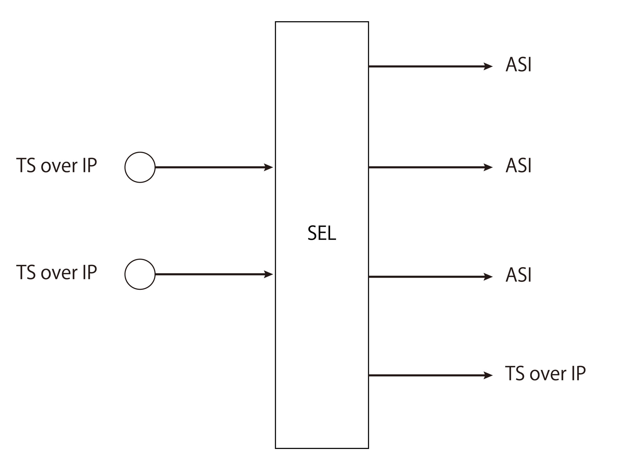 冗長対応 IP入力 ASI出力